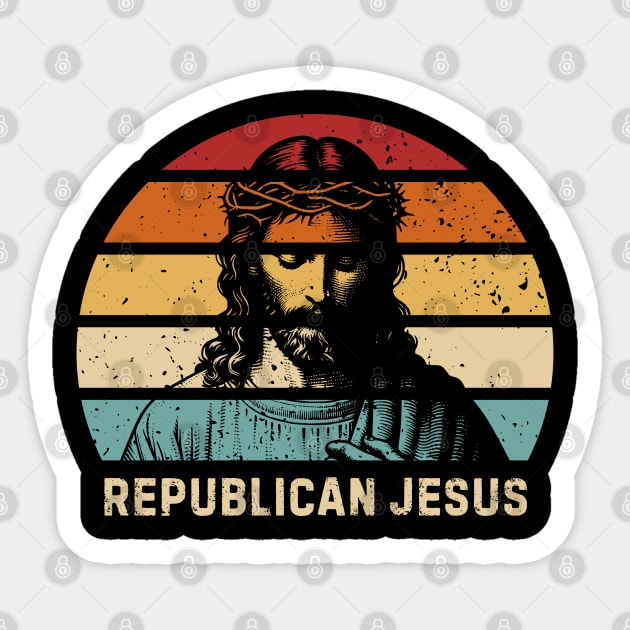 Republican-Jesus Sticker by Creatifly Graphic Tees